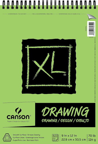 Cuaderno Canson Xl Drawing 9x12in 70lb 114g 60 Hojas