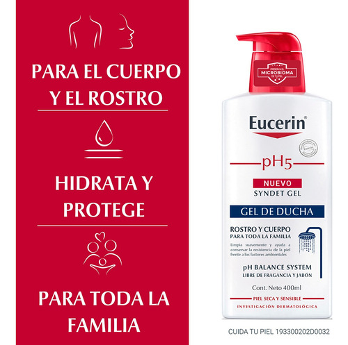 Eucerin Ph5 Syndet Gel Piel Sensible 400ml