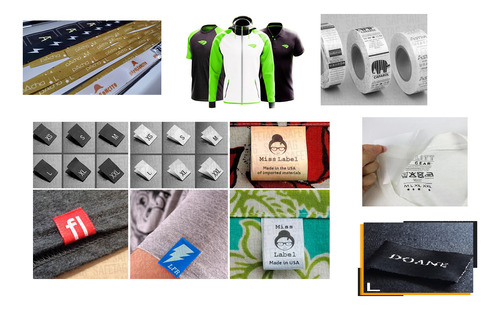 100 Etiquetas De Tela Ropa Grifas Coser Logos Marcas Textil Indumentaria - Autoadhesivas Termotransferibles Planchables