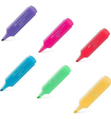 Marca Texto Textliner Pastel 46 - 6 Cores - Faber Castell