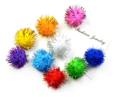50 Piezas De Pompones Para Manualidades Y Pompones Borrosos,