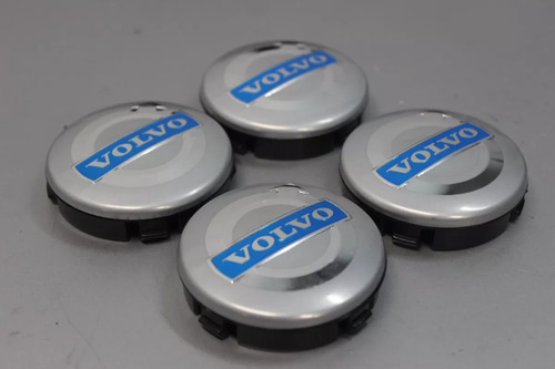Centros Tapas De Rin Volvo 64 Milímetros Platas Con Azul