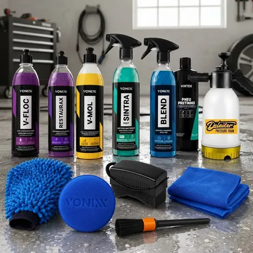 Completo Lavagem Carro Pulverizador 2l Brilho Rápido Cera Preto