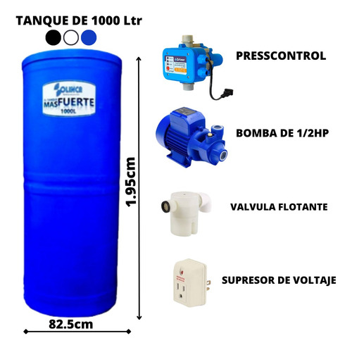 Kit Tanque Cilindrico De 1000 Ltr