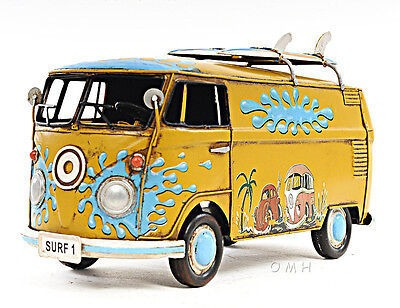 1967 Volkswagen Vw Bus Tin Metal Car Model 12  With Surf Ccj