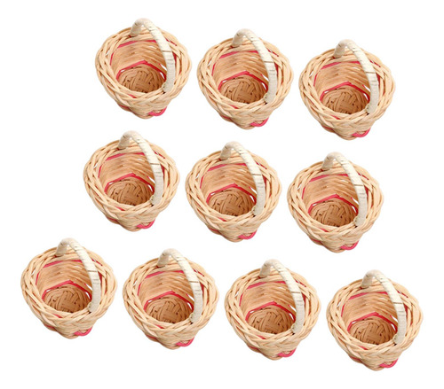 10 Cestas De Flores Tejidas De Mimbre Hechas A Mano,