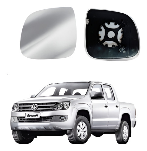 Lente Espelho Retrovisor Amarok 09/18 Le Com Base