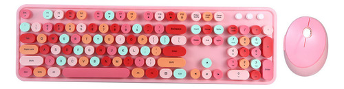 Suspension Key Cap Sweet Keyboard Mouse Combo Mixed Color