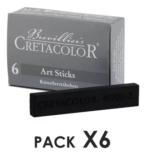 Barra De Carboncillo Prensado Marca Cretacolor Caja Pack X6