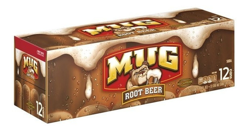Refresco Root Beer Marca Mug Paquete 12 Latas 355 C/u