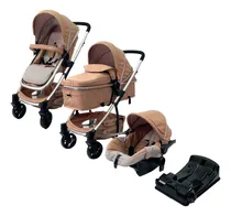 Comprar Carriola D Bebe Vertex Portabebe Bambineto Con Base De Carro Color Beige Chasis Negro
