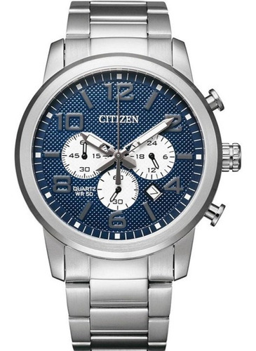 Reloj Citizen Quartz Caballero Gris Chrono An8050-51m - S022 Color del fondo Azul