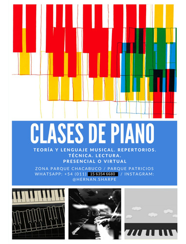 Imagen 1 de 2 de Clases Piano / Teclado / Teoría Musical. Presencial/virtual
