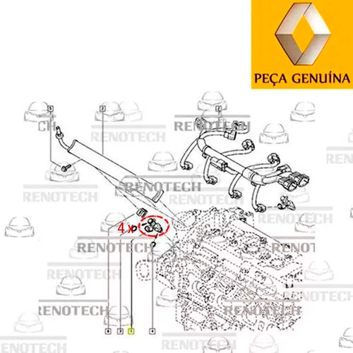 Kit Com 4 Bicos Injetores De Combustivel Fluence 2.0 16v M4r