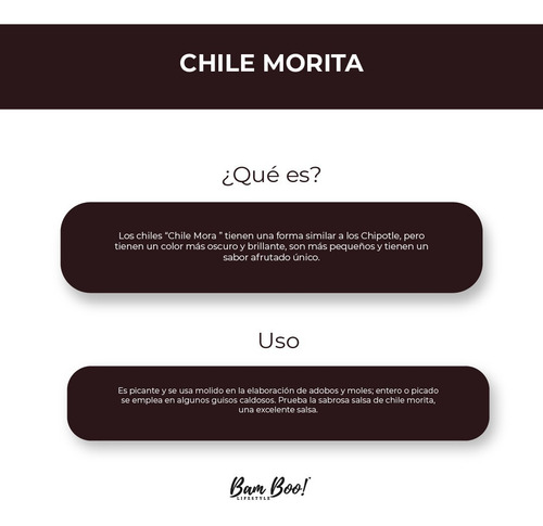 Imagen 2 de 5 de Chile Morita 500 Gr. Bam Boo! Lifestyle