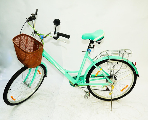 Bicicleta Dama Rodado 26 Canasto Luz Shimano Parrilla