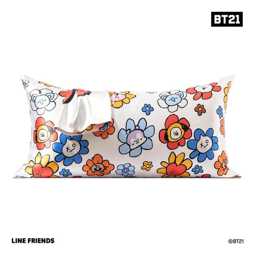 Funda De Almohada De Satén Kitsch X Bt21 (rj) Para Cabello Y