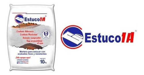 Estuco 1a Blanco 10kg Mezcla Para Enlucir Mortero Venezolano