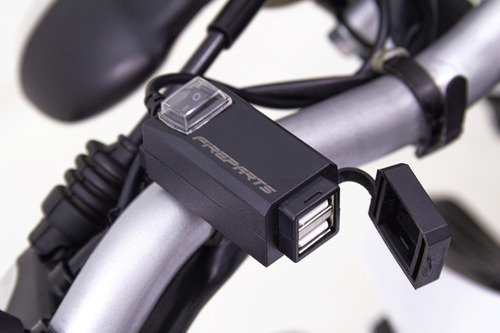 Puerto Cargador Doble Usb Fireparts Para Moto 