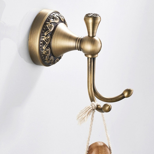 Gancho Porta Toalla Juego Baño Retro Vintage Laton Antiguo