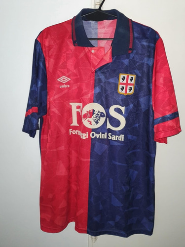 Camiseta Cagliari Umbro 1991 Vintage Titular #9 Francescoli