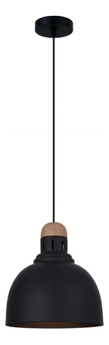 Lámpara Colgante 60 W Metal/madera Matt 2g Iluminación Color Negro