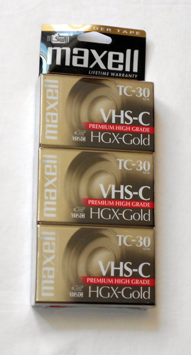 Maxell Vhs-c Tc-30 Hgx-gold - Videocmara (3 Unidades)