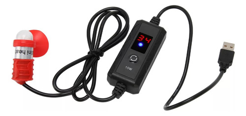 Calentador Mini Pecera Betta, Ajustable, Pequeño, 15 W