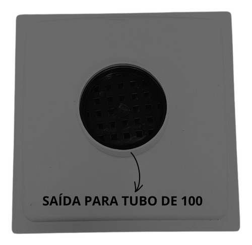 Ralo 20x20 Inox Polido Saida 100mm Coletor Cinza