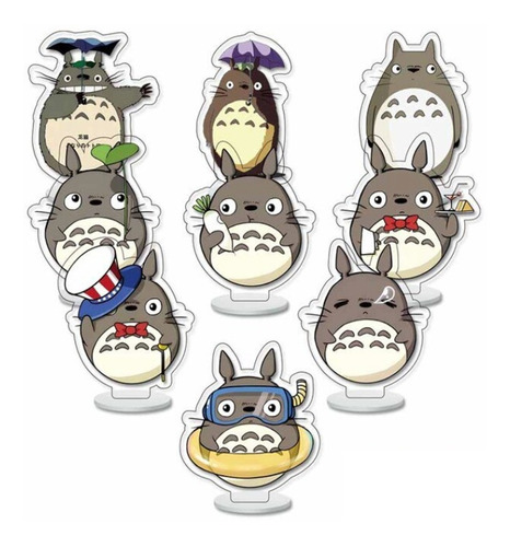 Set 9 Figuras De Acrilico Ghibli Mi Vecino Totoro