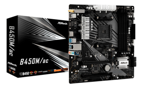 Placa Base Asrock B450m/ac Amd B450 128gb 90-mxbef0-a0uayz