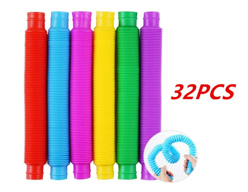 Juguete De Tubo Elástico Mini Tubo Multicolor De 32 Piezas