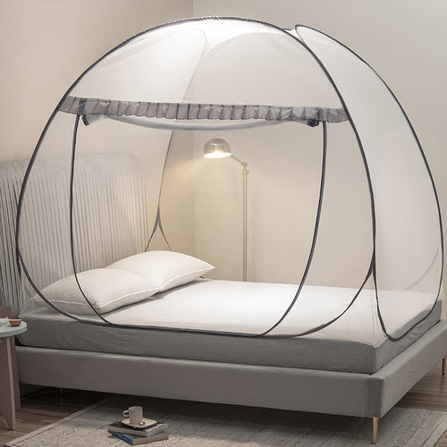 Tenda Dobrável De Mosquiteiro Com Fundo Para Cama De Solteir