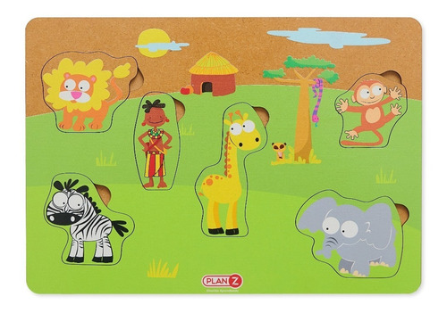 Imagen 2 de 8 de Juego Encastre Madera Animales Didácticos Infantil Niños
