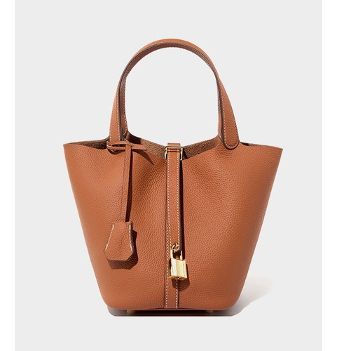 2024 Bolso De Mujer Portátil Cuero Genuino Bolso Tipo Cubo