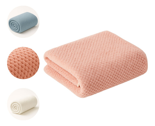 Toalla Suave Tipo Microfibra Estilo Panal Para Baño Unisex Rosa