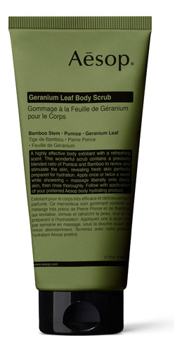 Esfoliante Corporal Aesop Geranium Leaf 180ml Vegan Sem Para