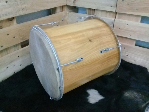 Tambor De Percusión Doble Cuero Modelo Golperas En Pino