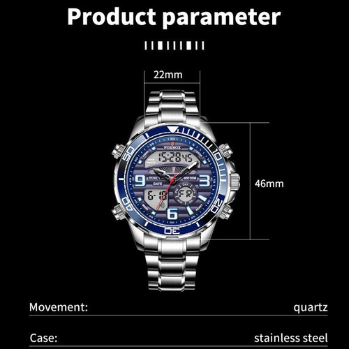 Reloj De Negocios Luminoso Con Cronógrafo Foxbox Fb0007