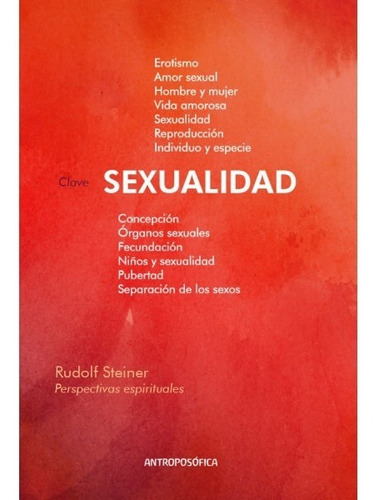 Libro Sexualidad - Rudolf Steiner - Antroposófica