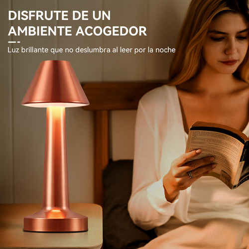 Time4buy 2pcs Oro Rosa 3 Colores Regulable Sensor Táctil Apertura Lámpara Decorativa LED Recargable Lámpara de Noche Lámpara de Mesa, Adecuado para el hogar dormitorio hotel restaurante bar cafetería