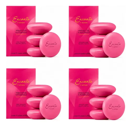 Sabonete Cremoso Em Barra Encanto Avon 4x80g Kit 4 Unidades