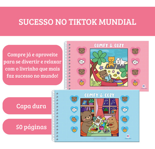 Livro De Colorir Comfy Cozy Bobbie Goods Capa Dura Desenhos Variados Folha Acetato Papel Gramatura 180g Edição Inédita Harry Potter