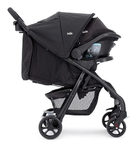 Cochecito de paseo Joie Muze travel system dark pewter con chasis color negro