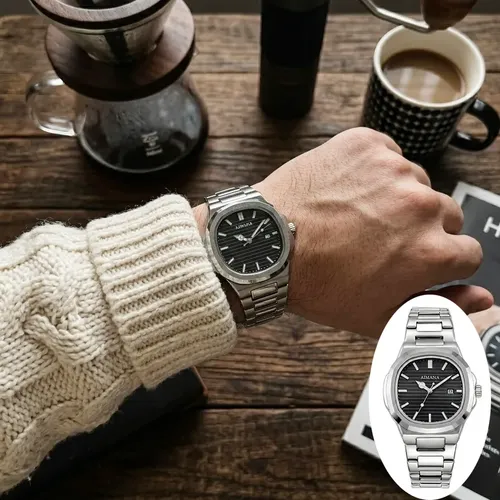 Relógio Masculino Aimana Old Money Mostrador Azul Marinho