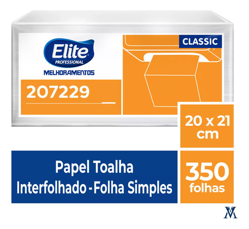 Kit C/6 Toalha Descartável - Fl Simples Elite Classic Interf