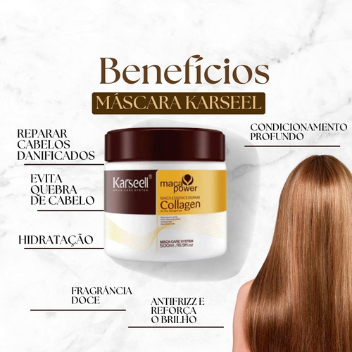 Kit Shampoo Condicionador Karseell Collagen + Máscara + Óleo