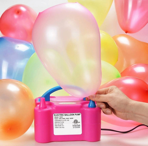 Bomba Inflaglobos Doble Electrica Compresor Aire Fiesta