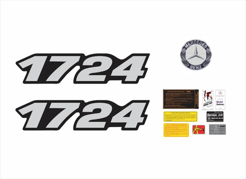 Adesivos Compatível Mercedes Benz 1724 Emblema Resinado 82