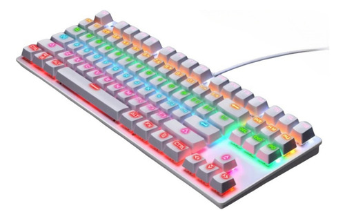Teclado Mecânico Com Fio De Eixo Azul Genuíno De 87 Teclas